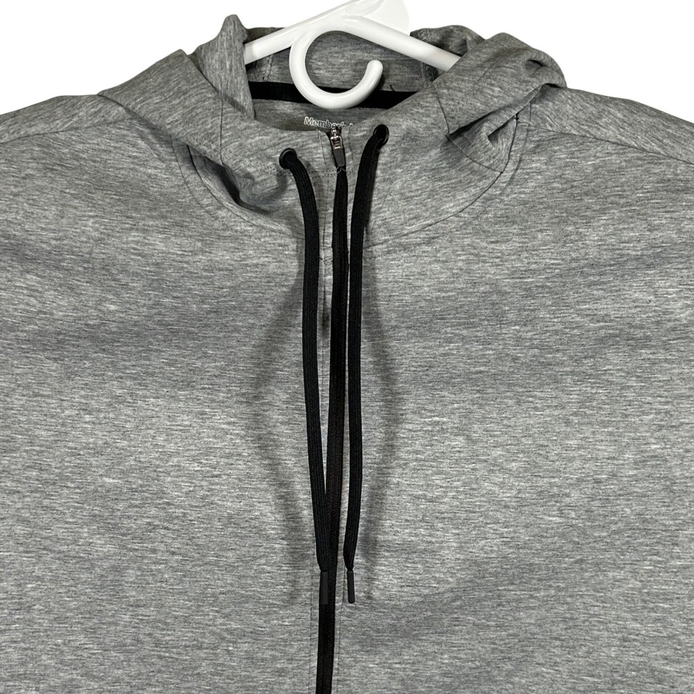 Members Mark Mens Active Full Zip Hoodie Grey Heather Large Soft Comfort